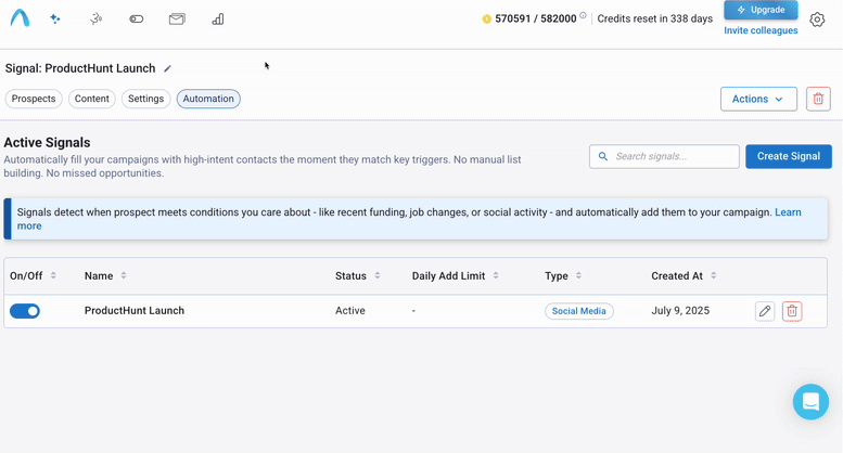 Autobound Signal Engine triggering a personalized outreach sequence showing the complete workflow from signal detection to email generation